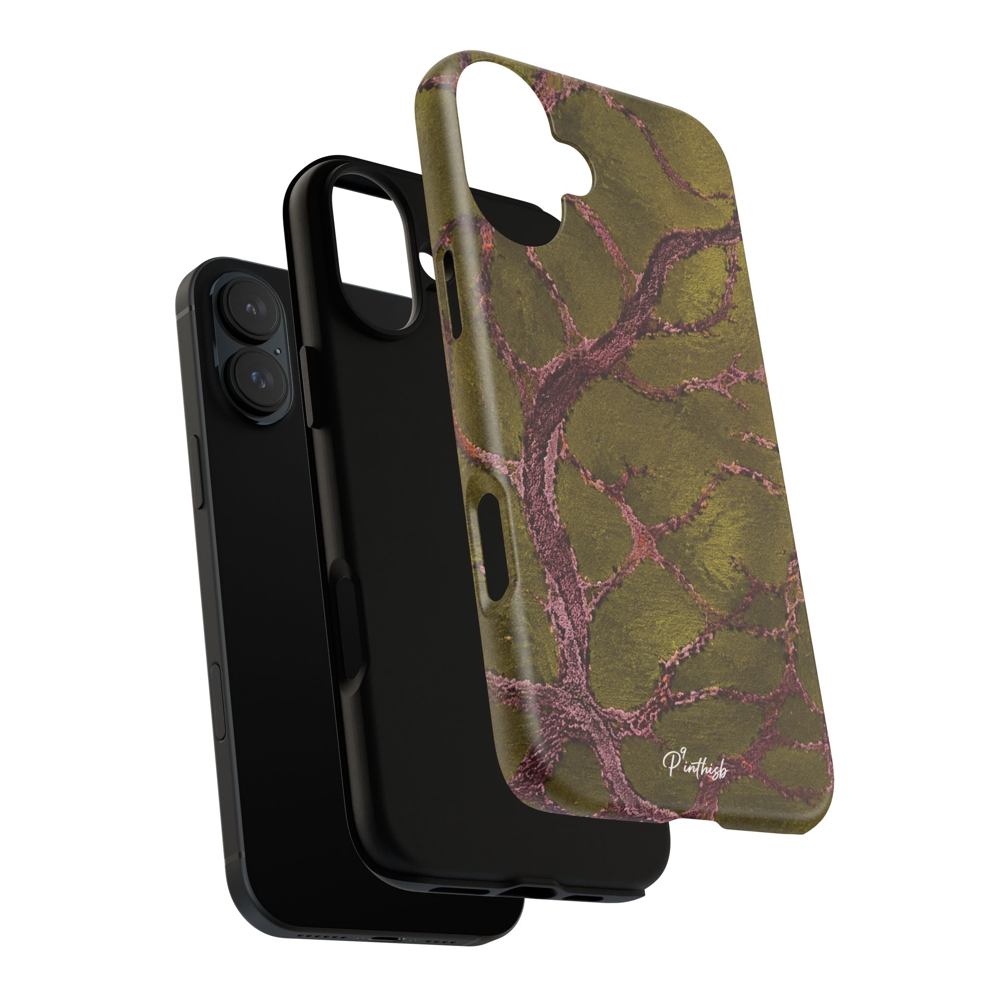 Olive & Rose Gold Tree Pattern Phone Case
