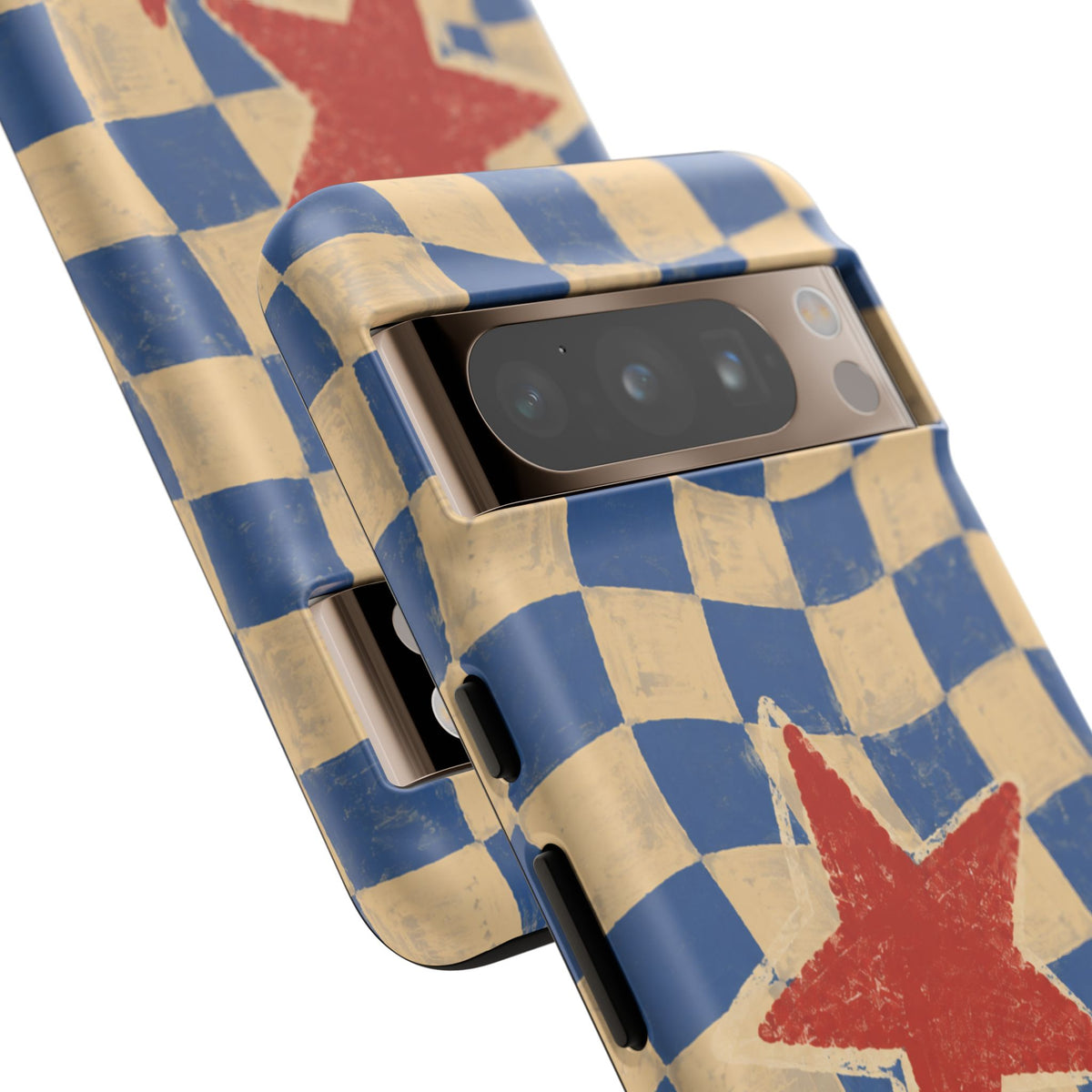Blue & Cream Retro Star Phone Case