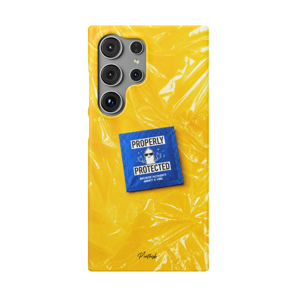 "Properly Protected" Graphic Snap Phone Case