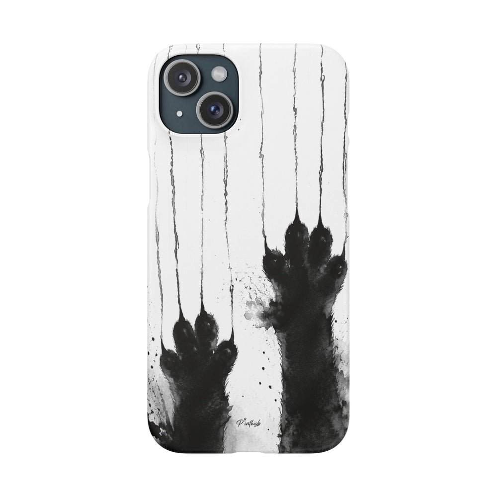 Black Ink Paw Print Snap Case