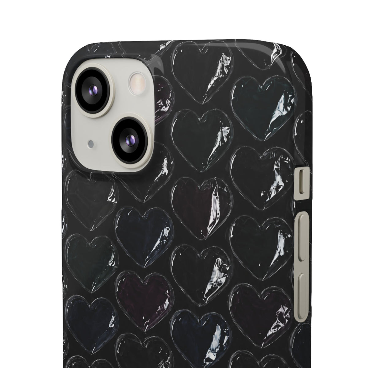 Black Pop Hearts Snap Case