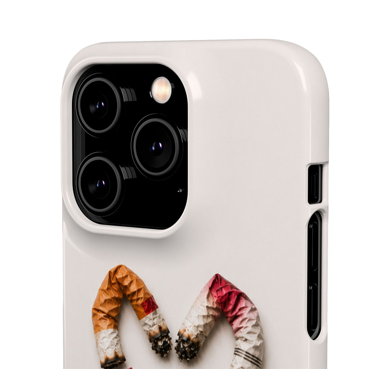 Cigarette Butts Heart Snap Case