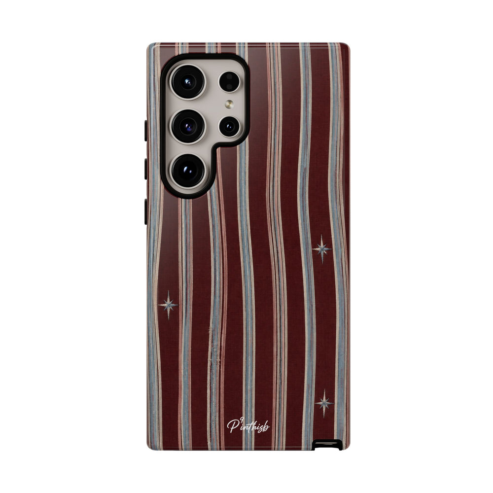 Retro Red & Cream with Star Accents Phone Case