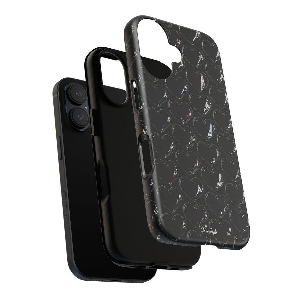 Black Pop Hearts Tough Case