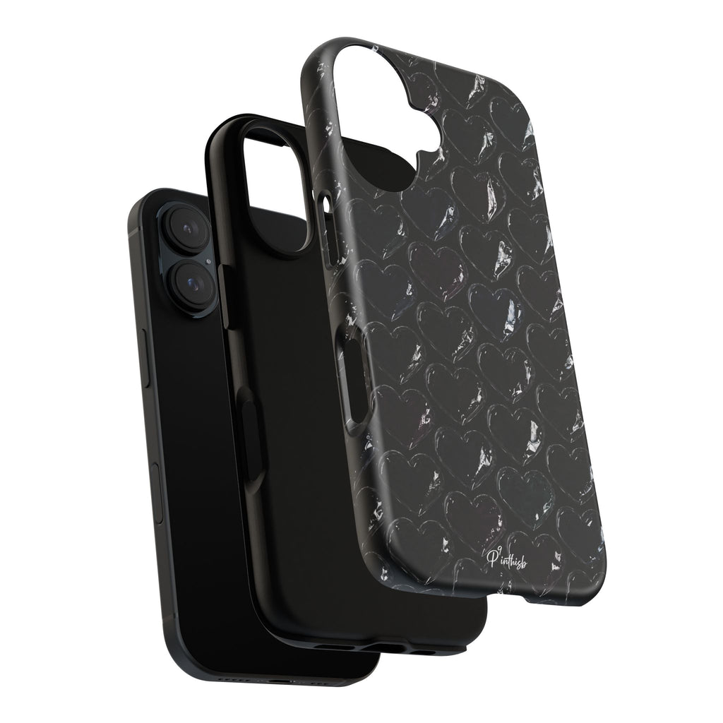 Black Pop Hearts Tough Case