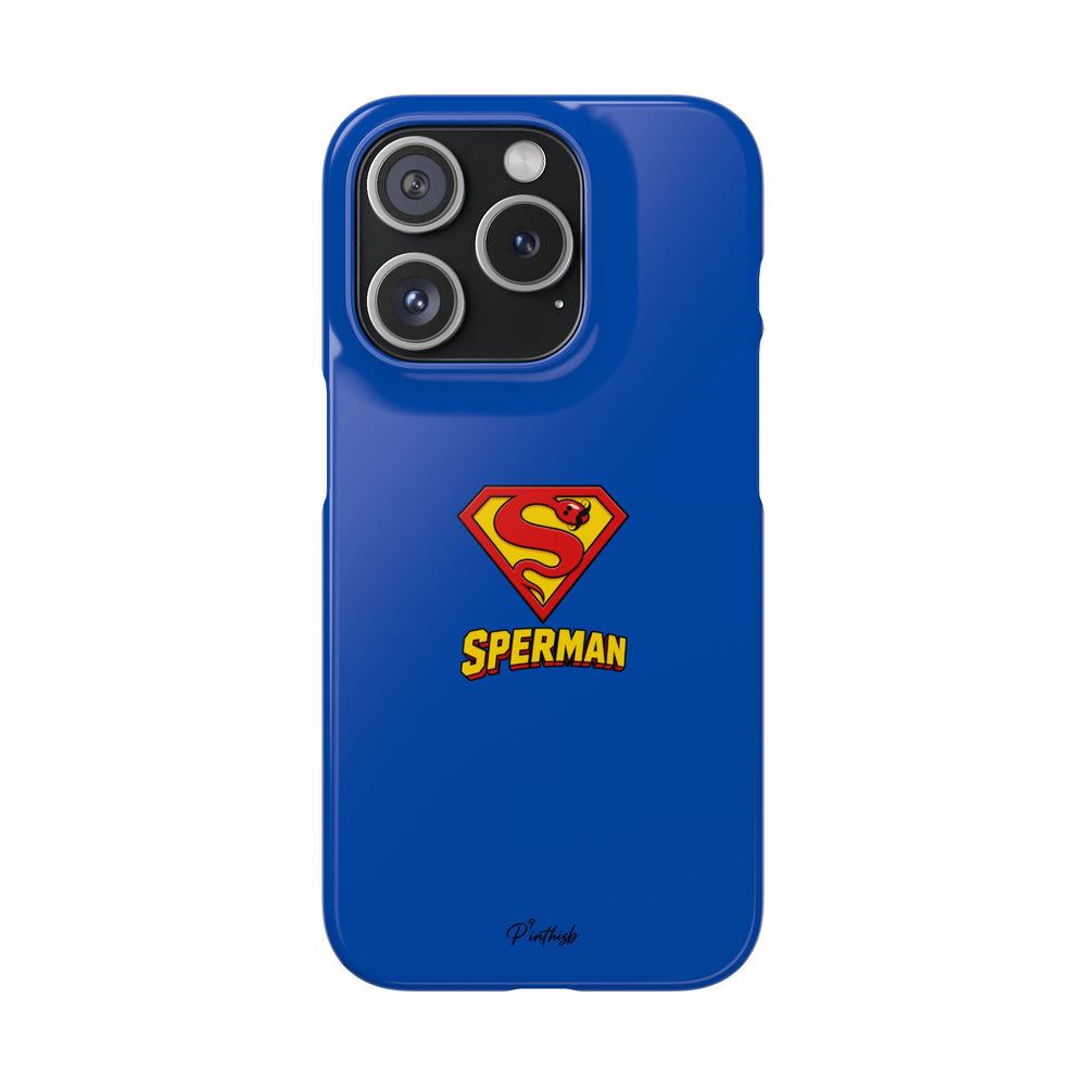 "SPERMAN" Parody Logo Snap Phone Case