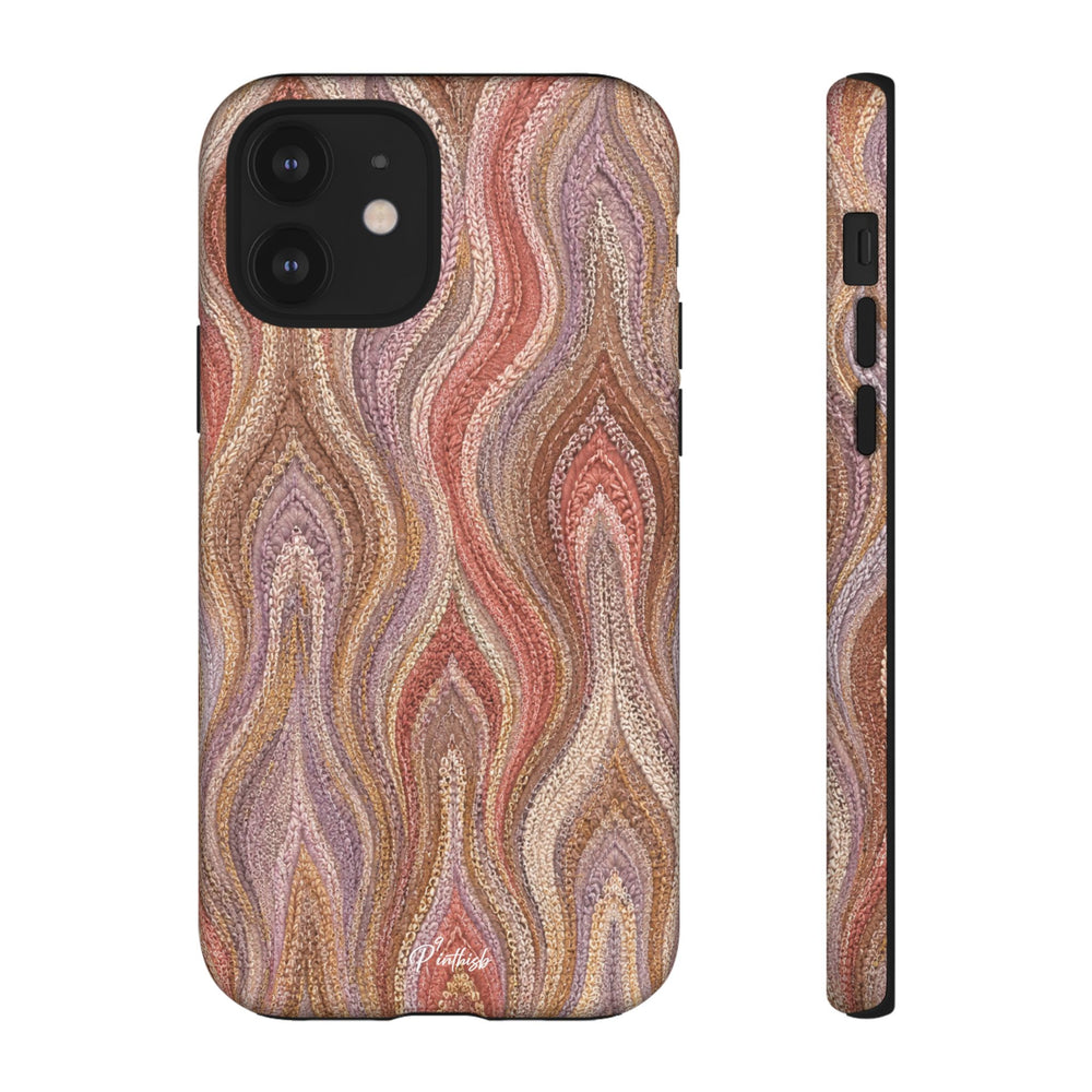 Wavy Peach & Mauve Tough Case