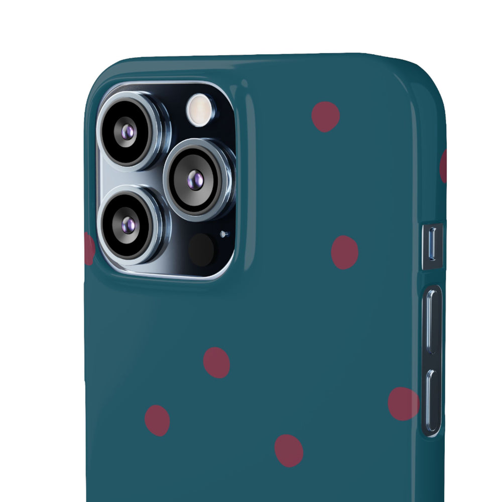 Teal & Burgundy Polka Dot Snap Phone Case