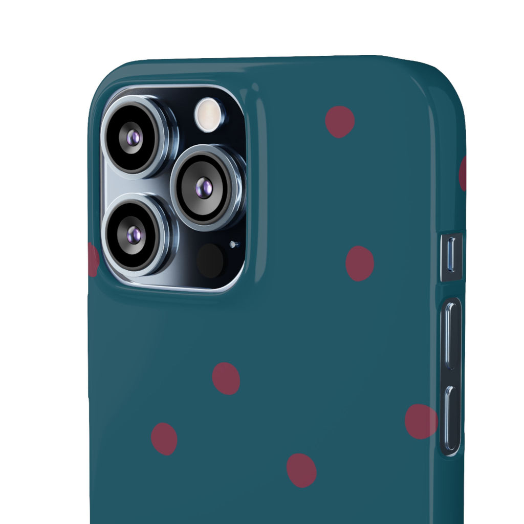 Teal & Burgundy Polka Dot Snap Phone Case
