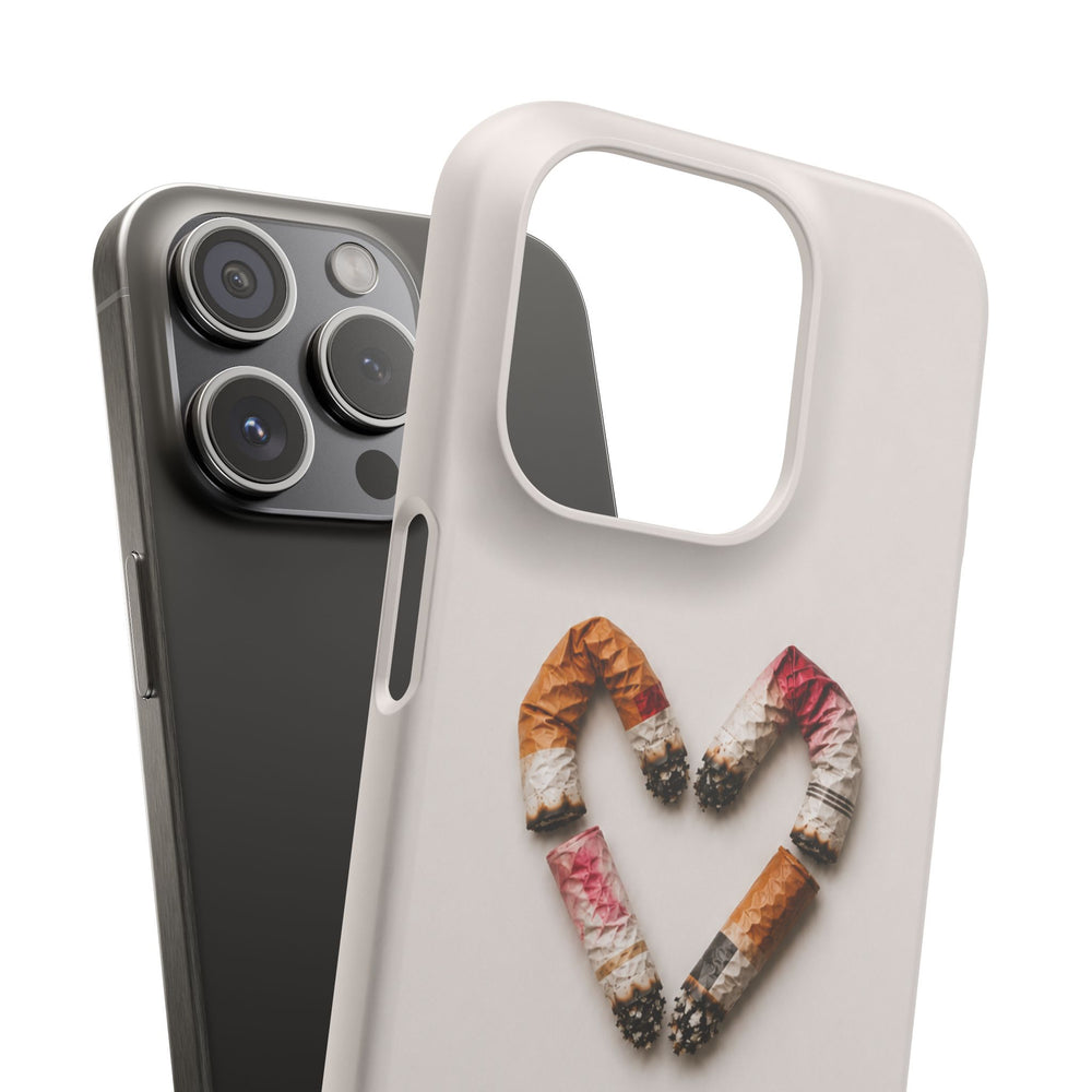 Cigarette Butts Heart Snap Case