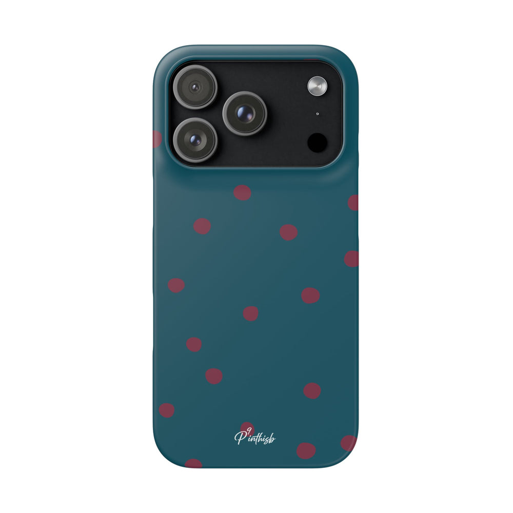 Teal & Burgundy Polka Dot Snap Phone Case