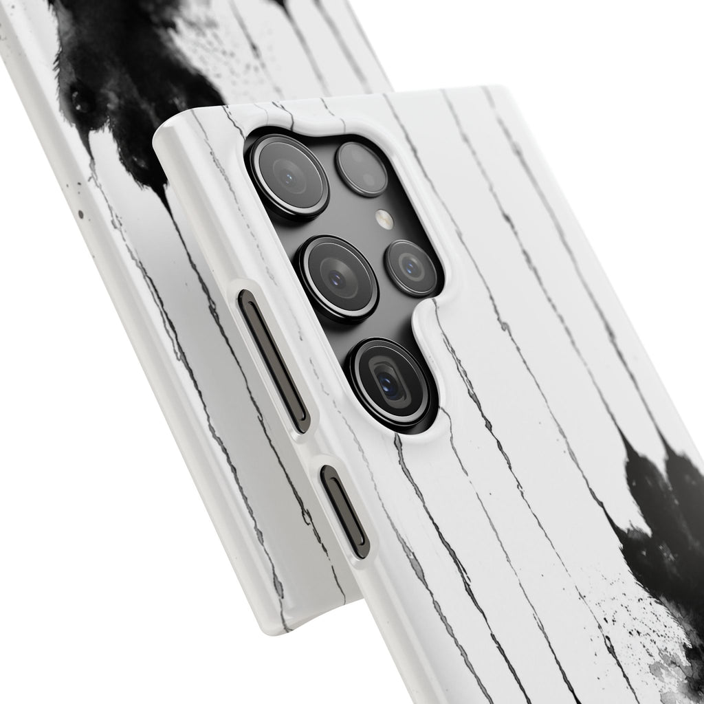 Black Ink Paw Print Snap Case