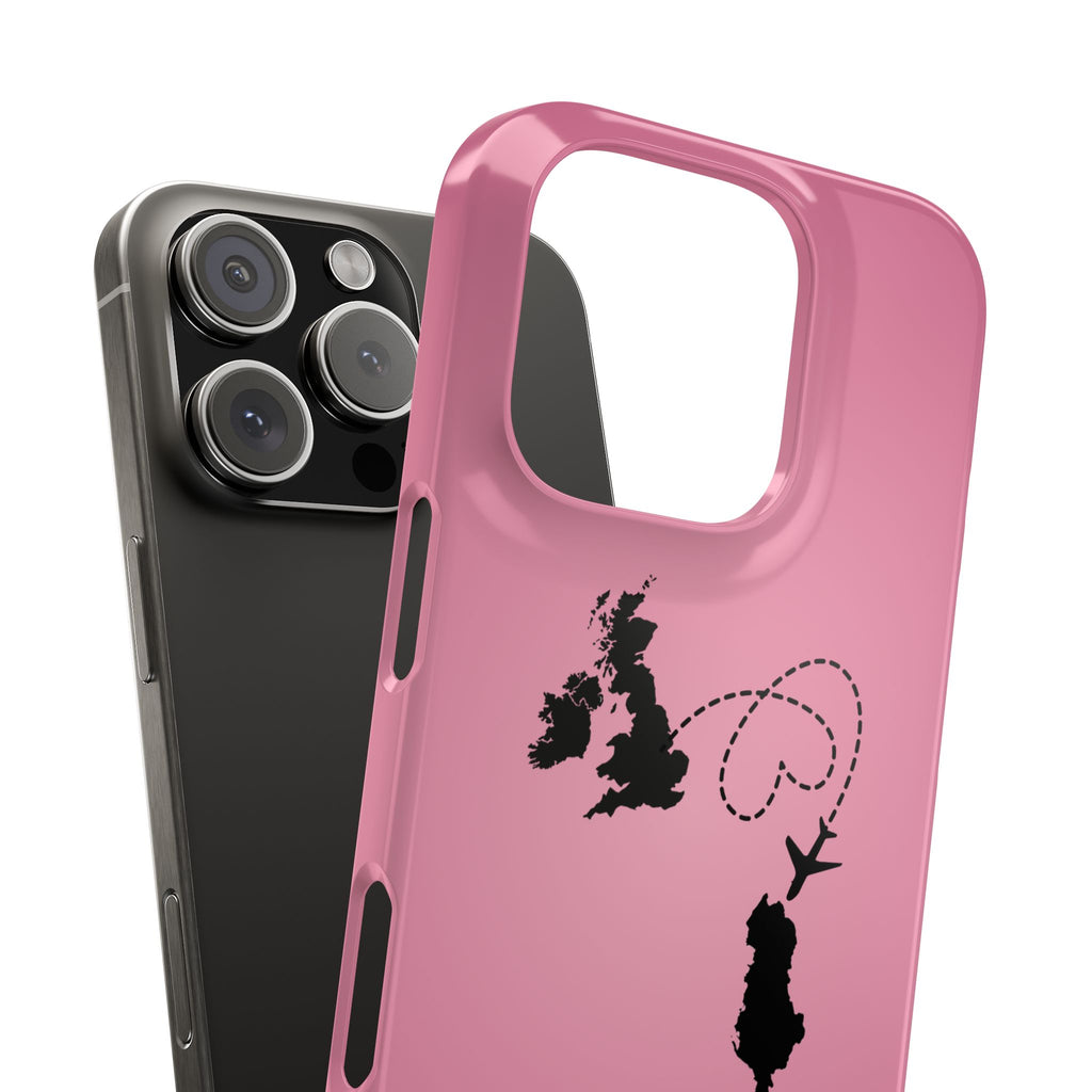 UK to Albania Pink Snap Phone Case