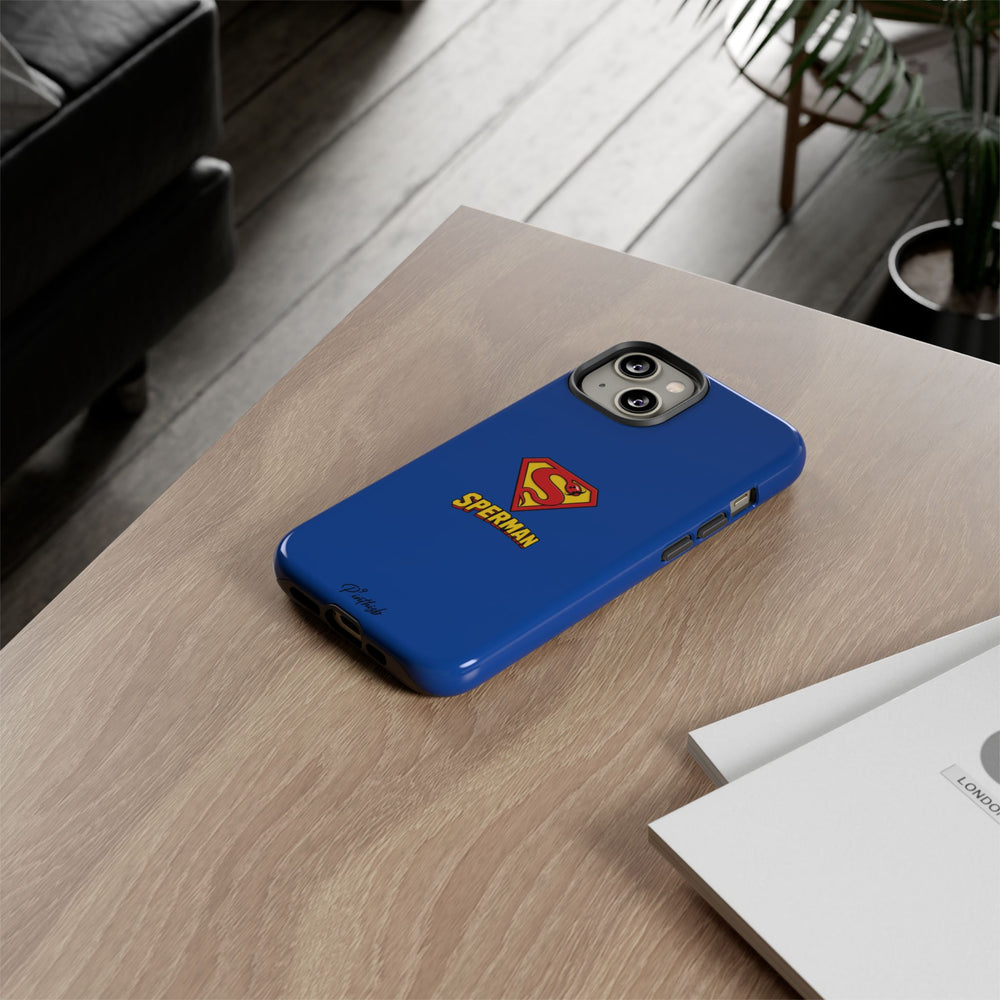 "SPERMAN" Parody Logo Tough Phone Case
