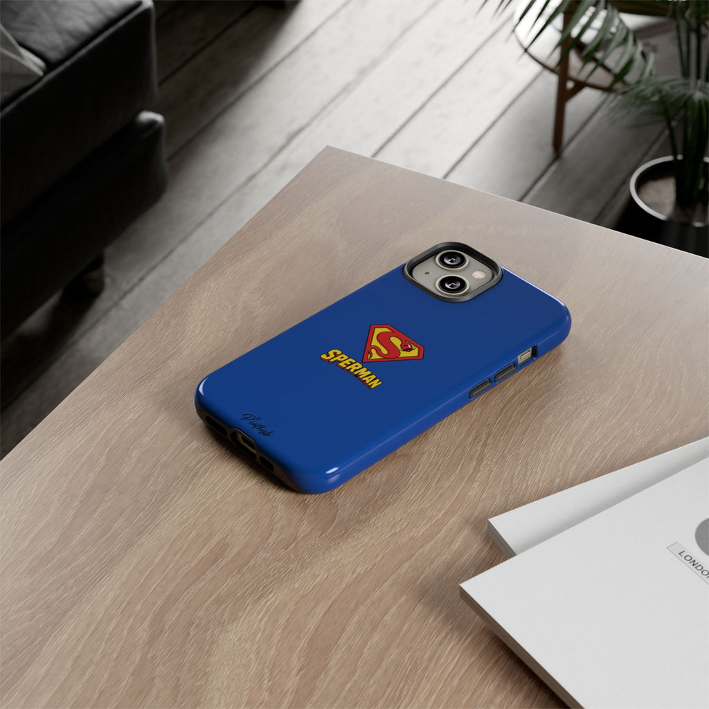 "SPERMAN" Parody Logo Tough Phone Case