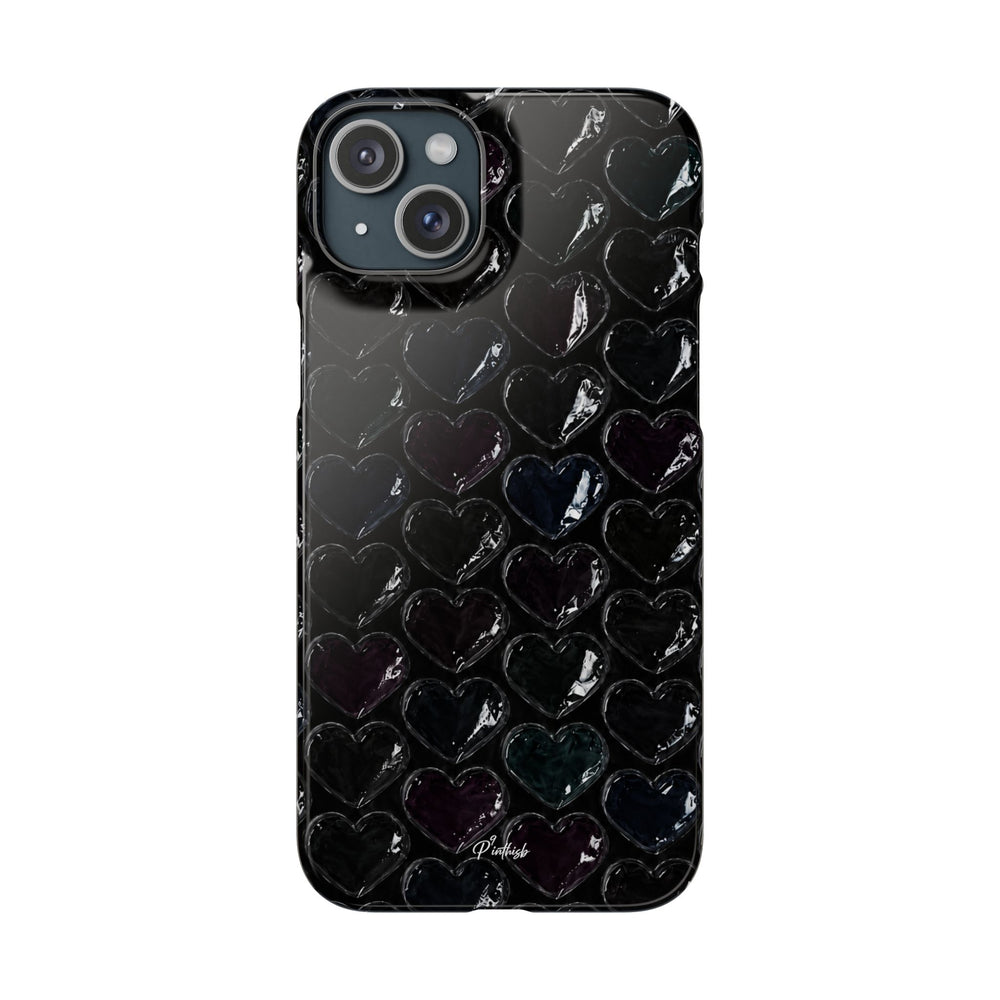 Black Pop Hearts Snap Case