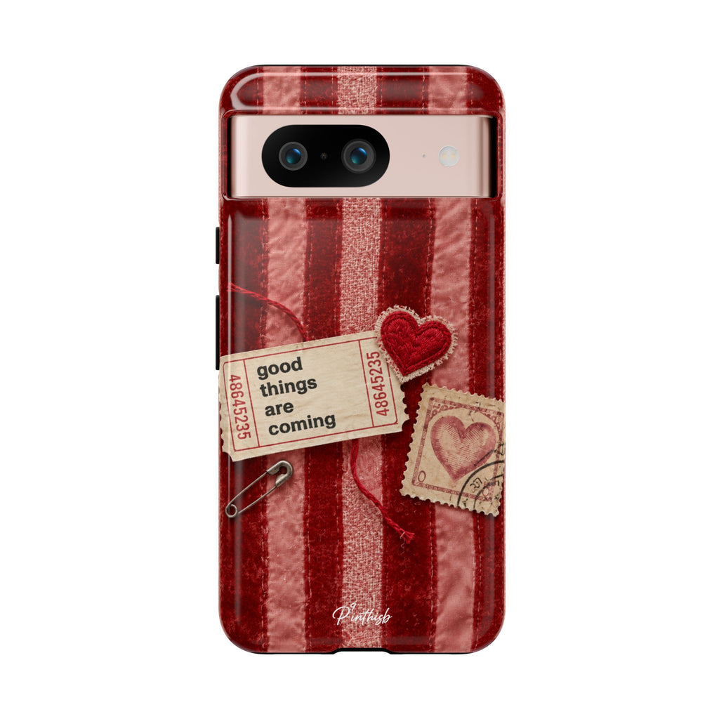 “Good Things Are Coming” Red Phone Case