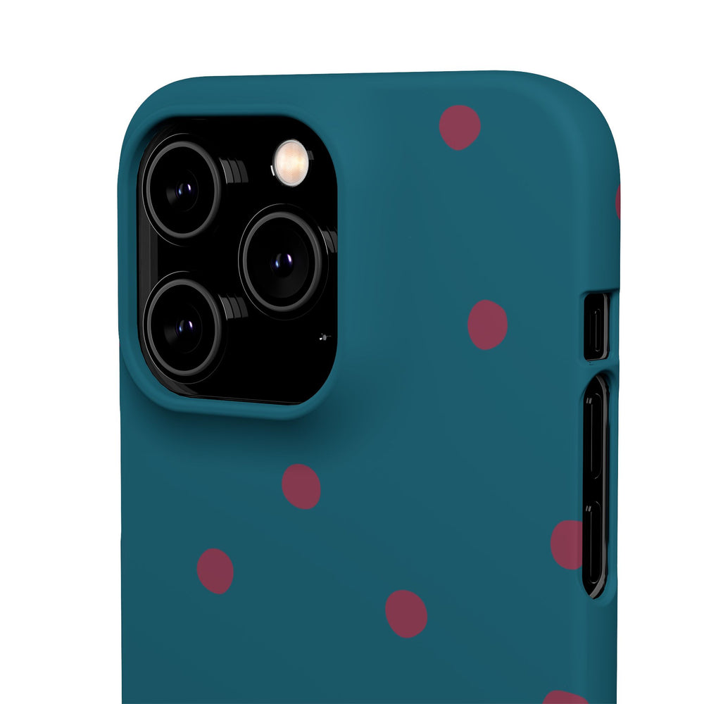 Teal & Burgundy Polka Dot Snap Phone Case
