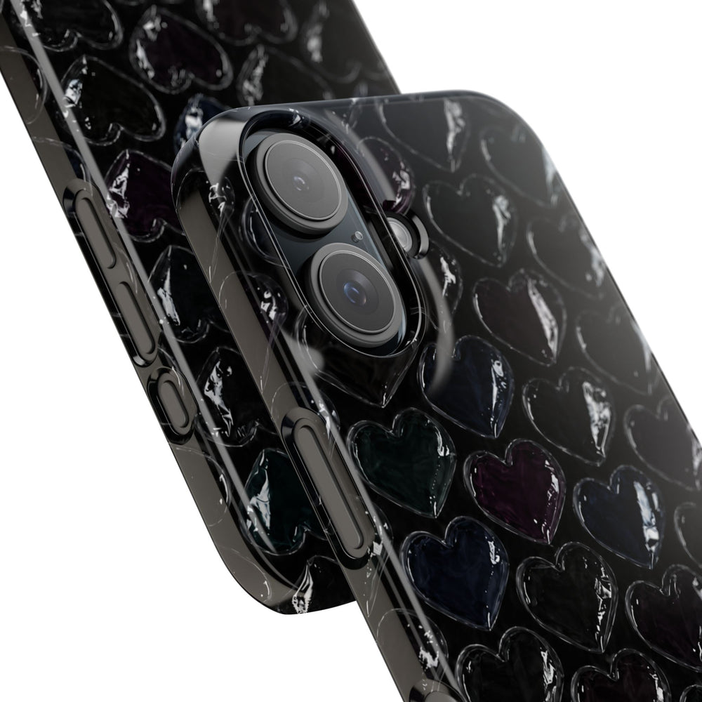 Black Pop Hearts Snap Case