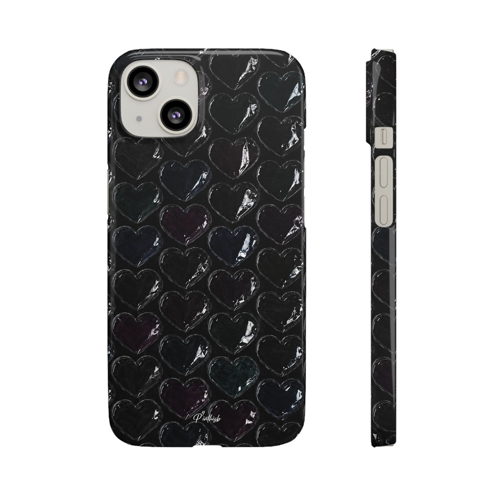 Black Pop Hearts Snap Case