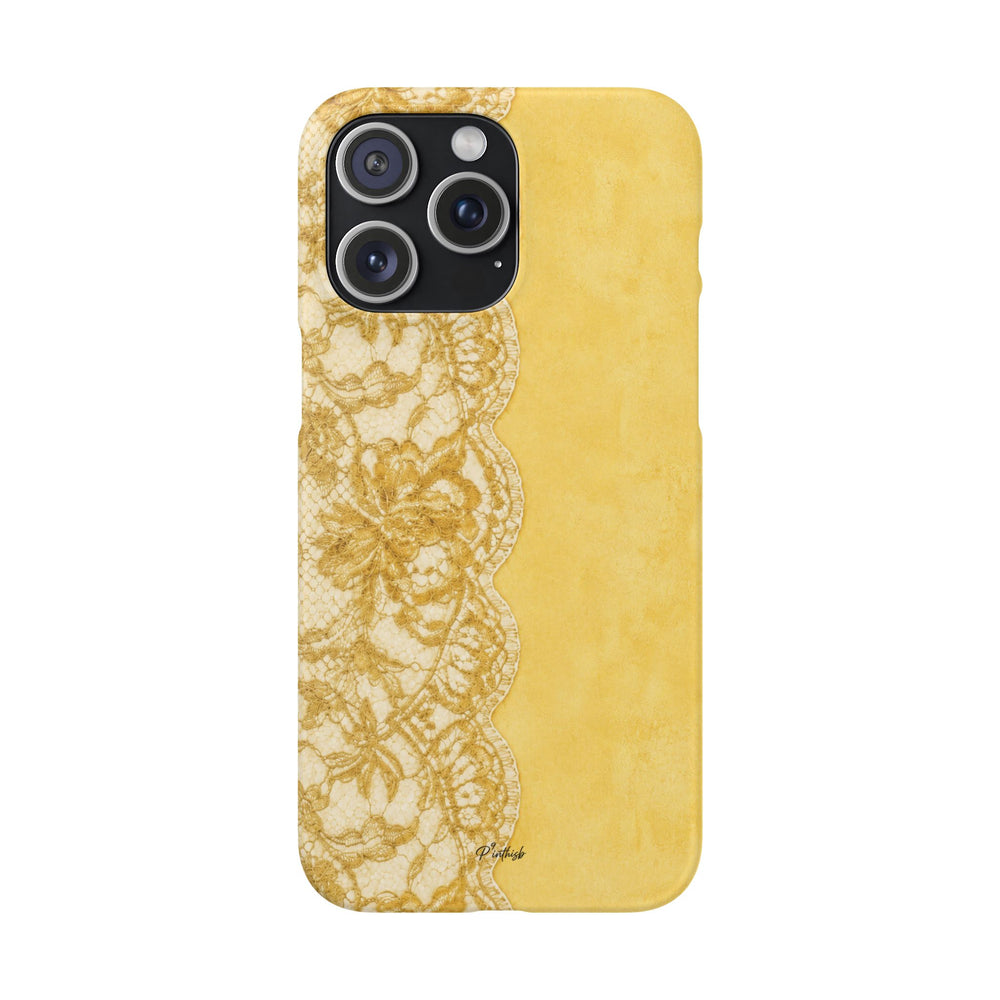 Yellow Vintage Lace Snap Case