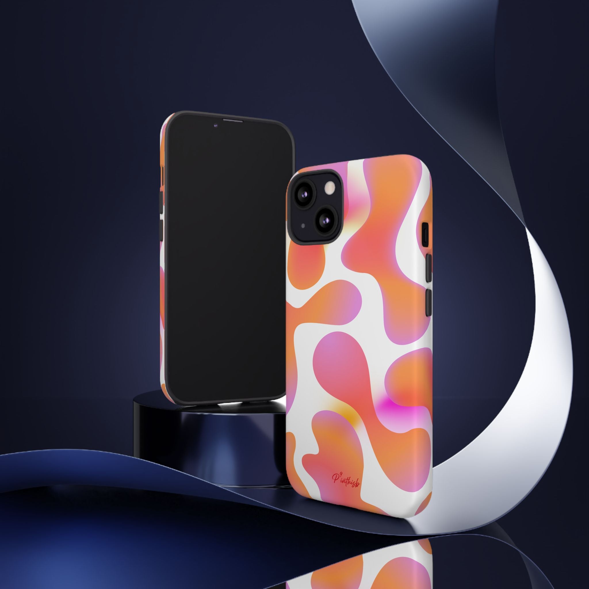 Abstract Orange Pink Camouflage Tough Phone Case