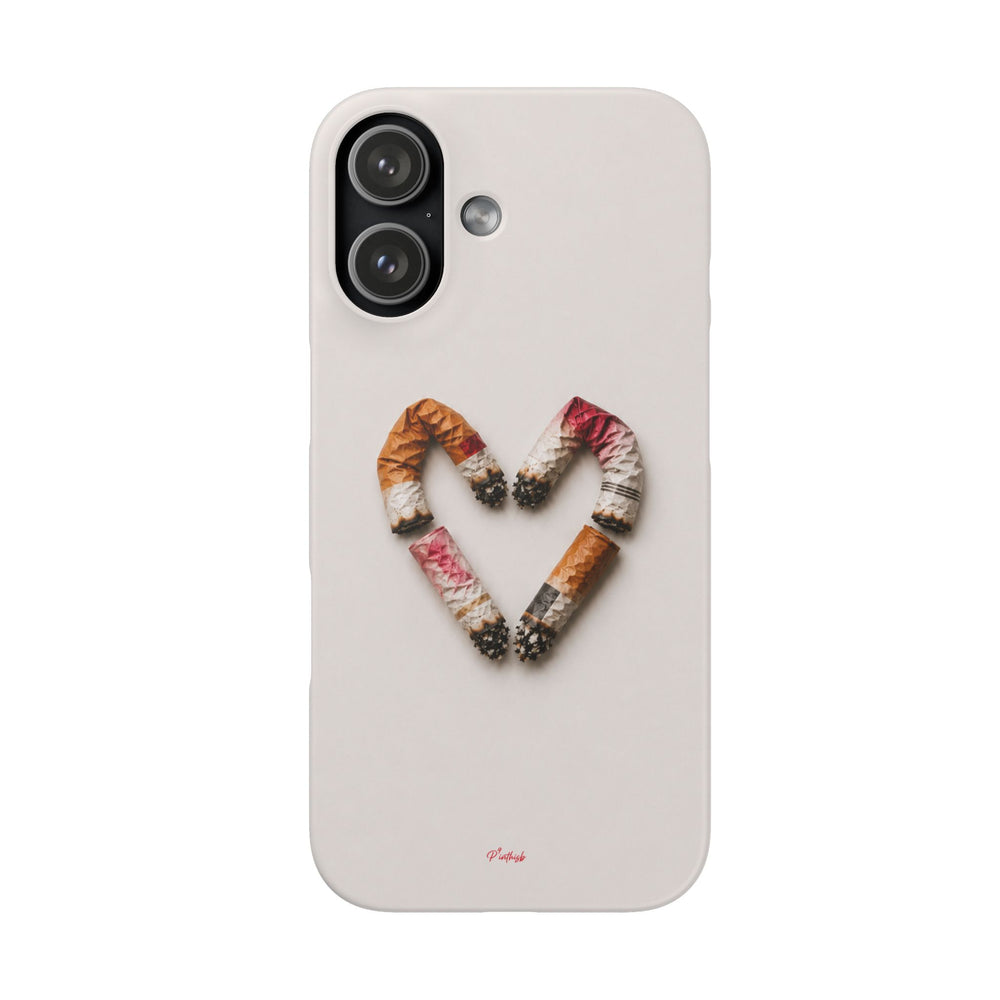 Cigarette Butts Heart Snap Case