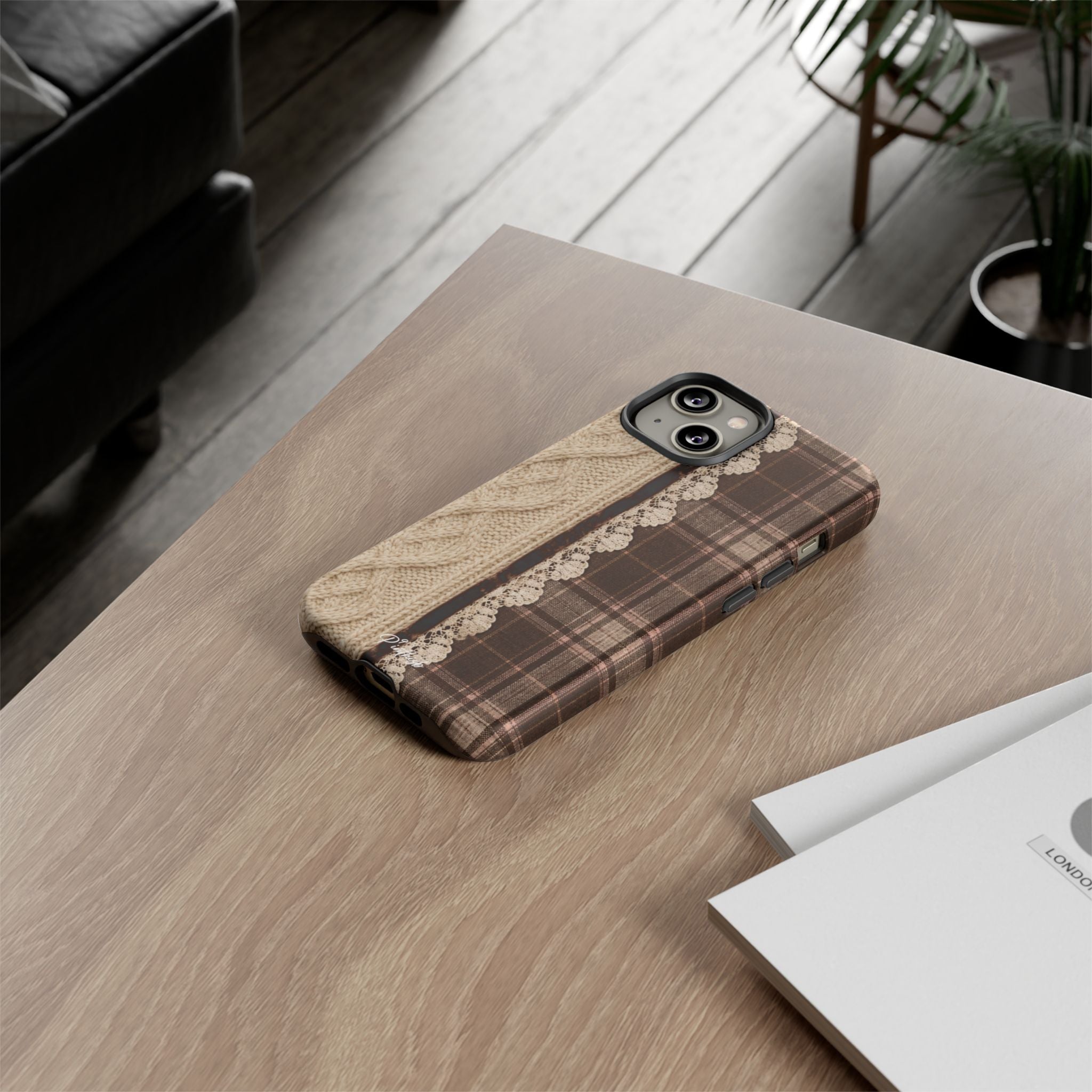 Cozy Plaid Knit Tough Phone Case