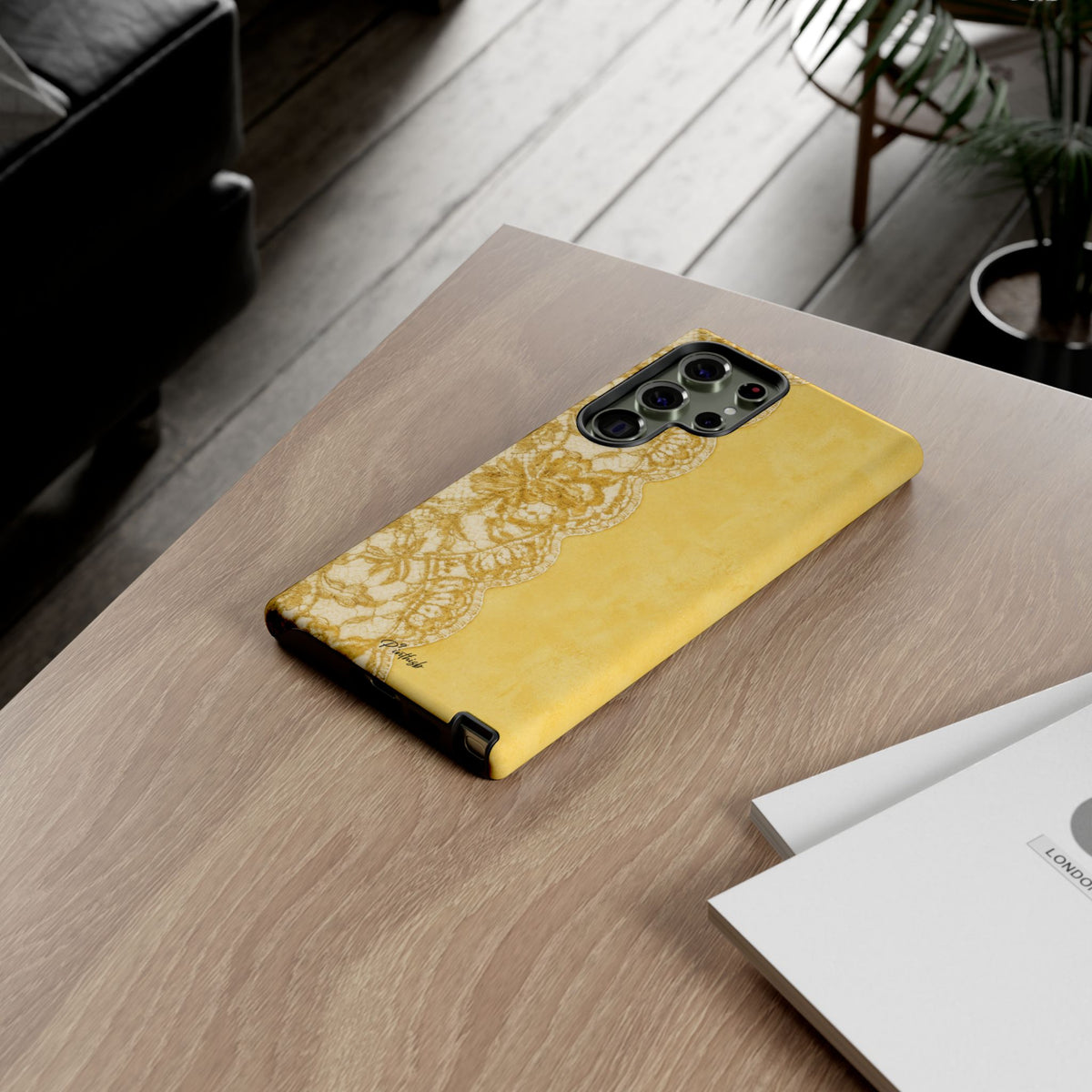Yellow Vintage Lace Tough Case