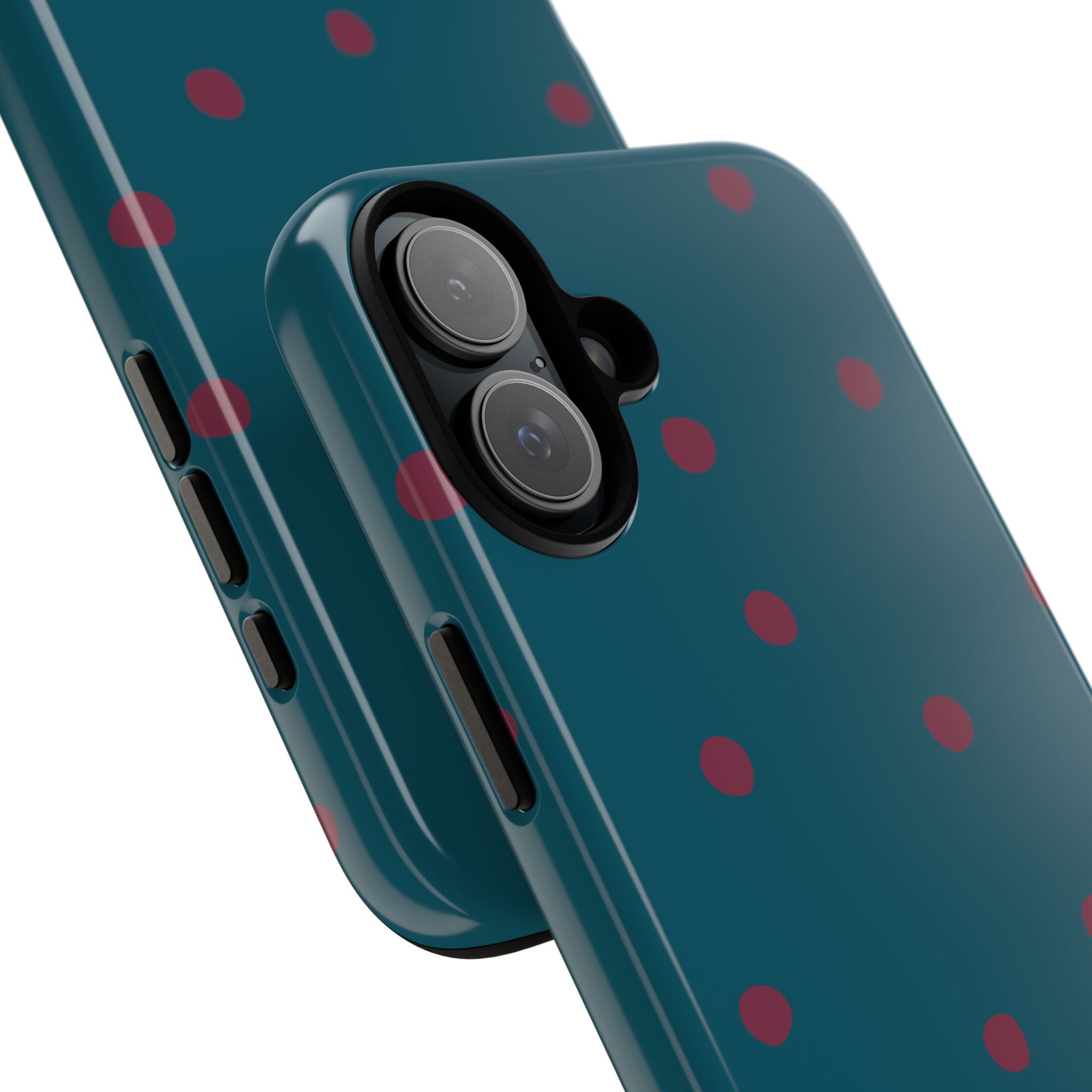 Teal & Burgundy Polka Dot Tough Phone Case