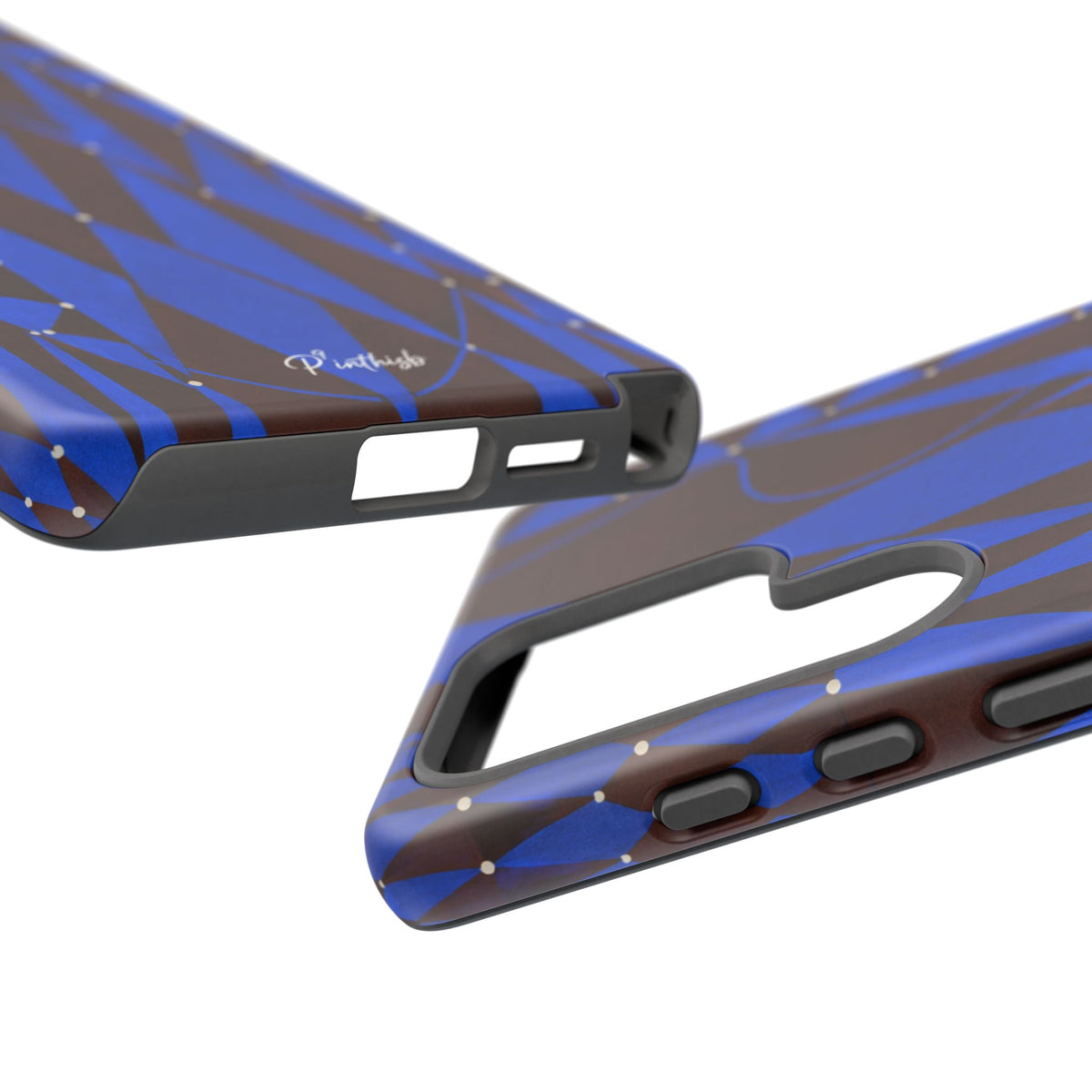 Geometric Blue Diamond Tough Phone Case