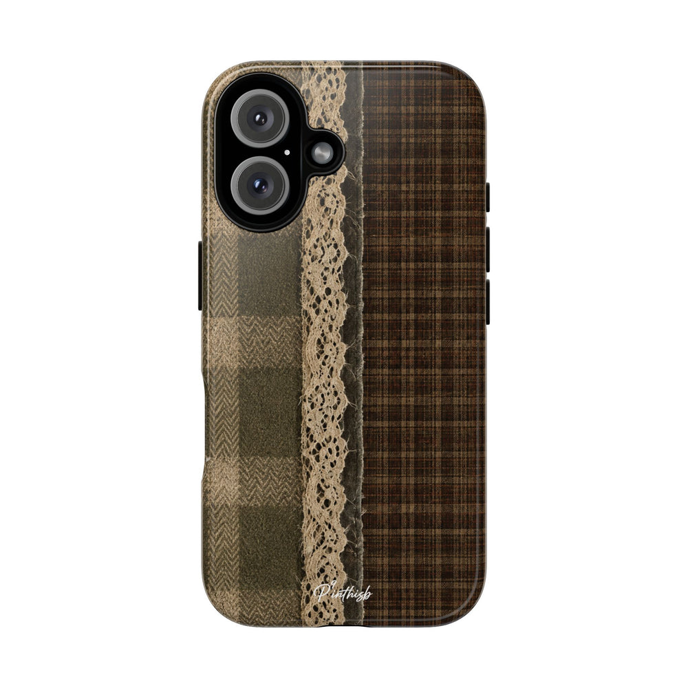 Plaid Lace Tough Phone Case