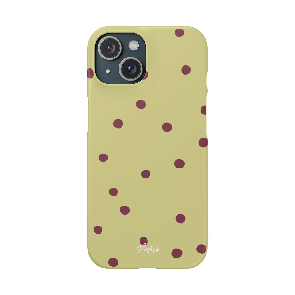 Yellow & Burgundy Polka Dot Snap Phone Case
