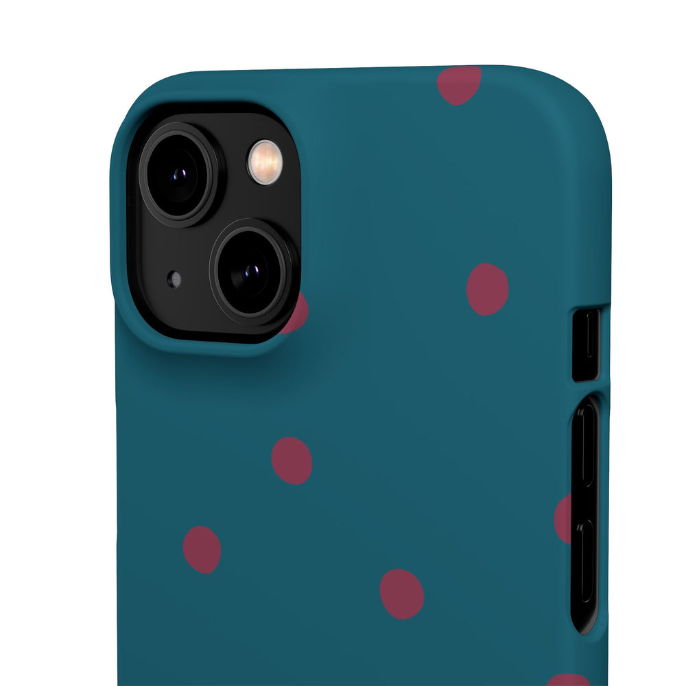Teal & Burgundy Polka Dot Snap Phone Case