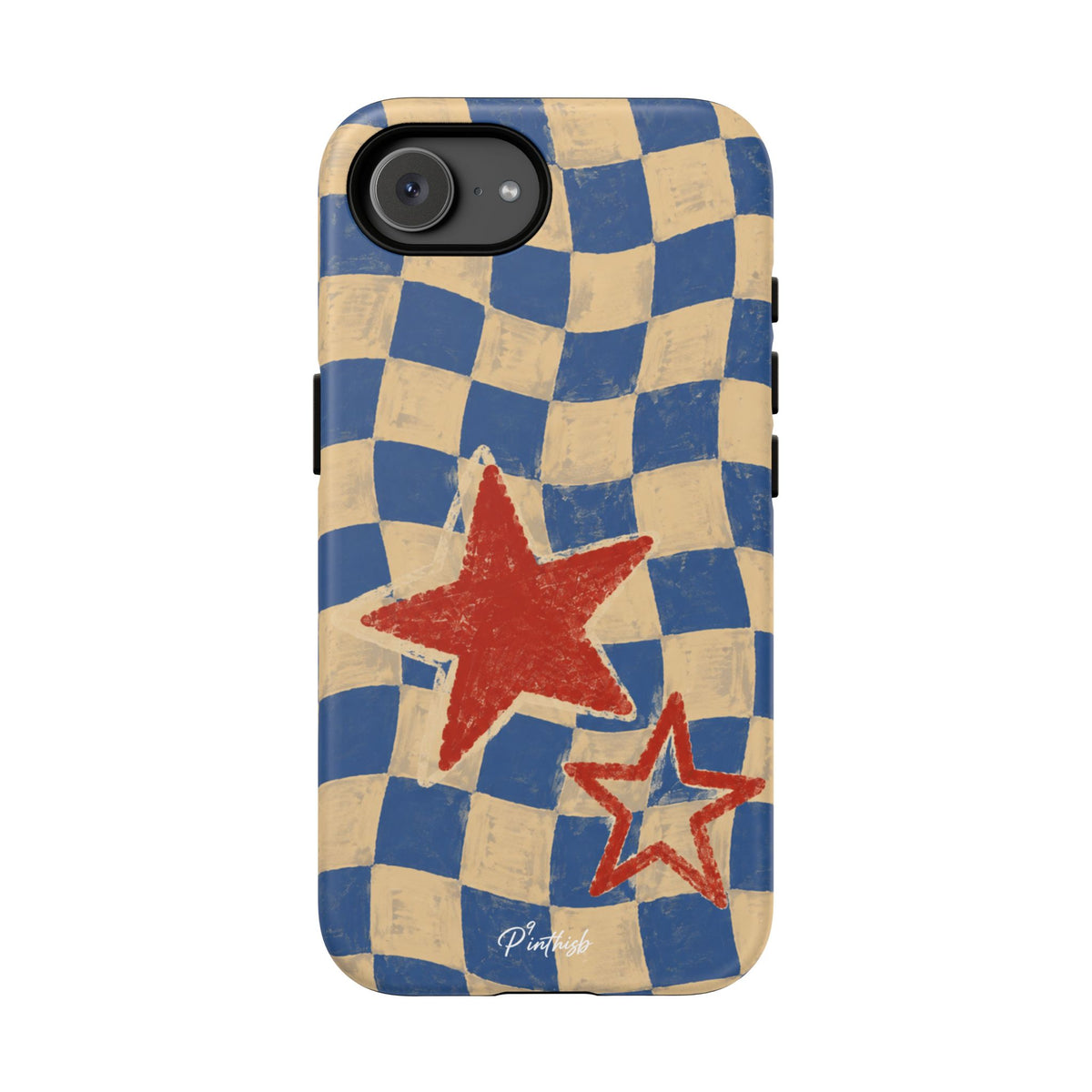Blue & Cream Retro Star Phone Case
