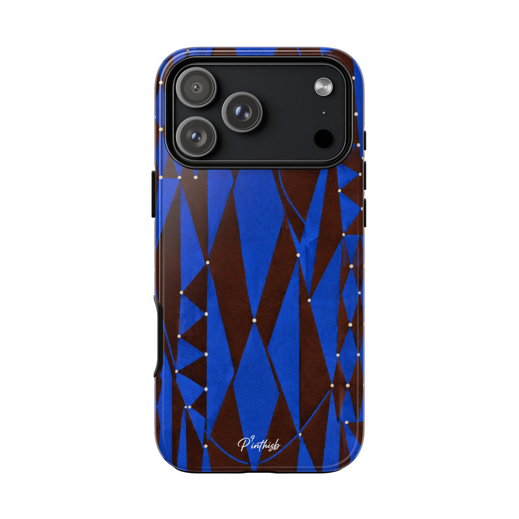 Geometric Blue Diamond Tough Phone Case