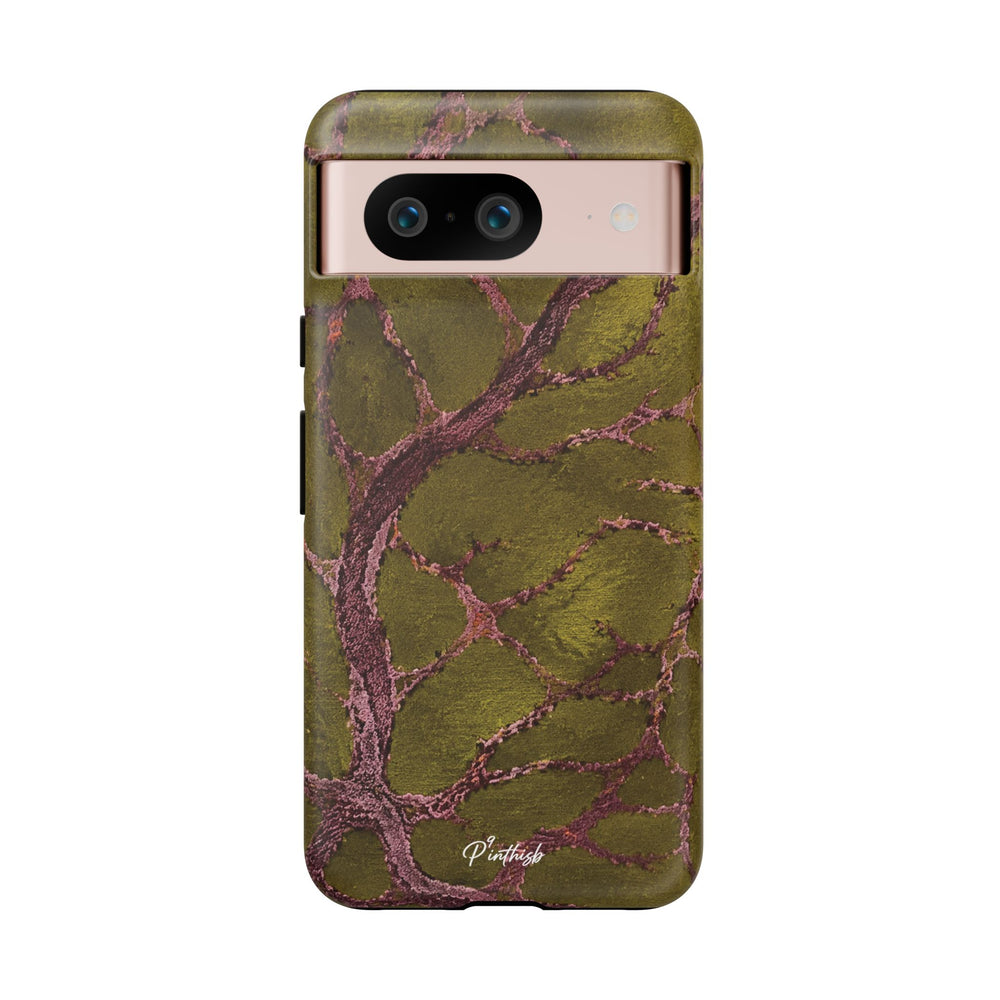 Olive & Rose Gold Tree Pattern Phone Case