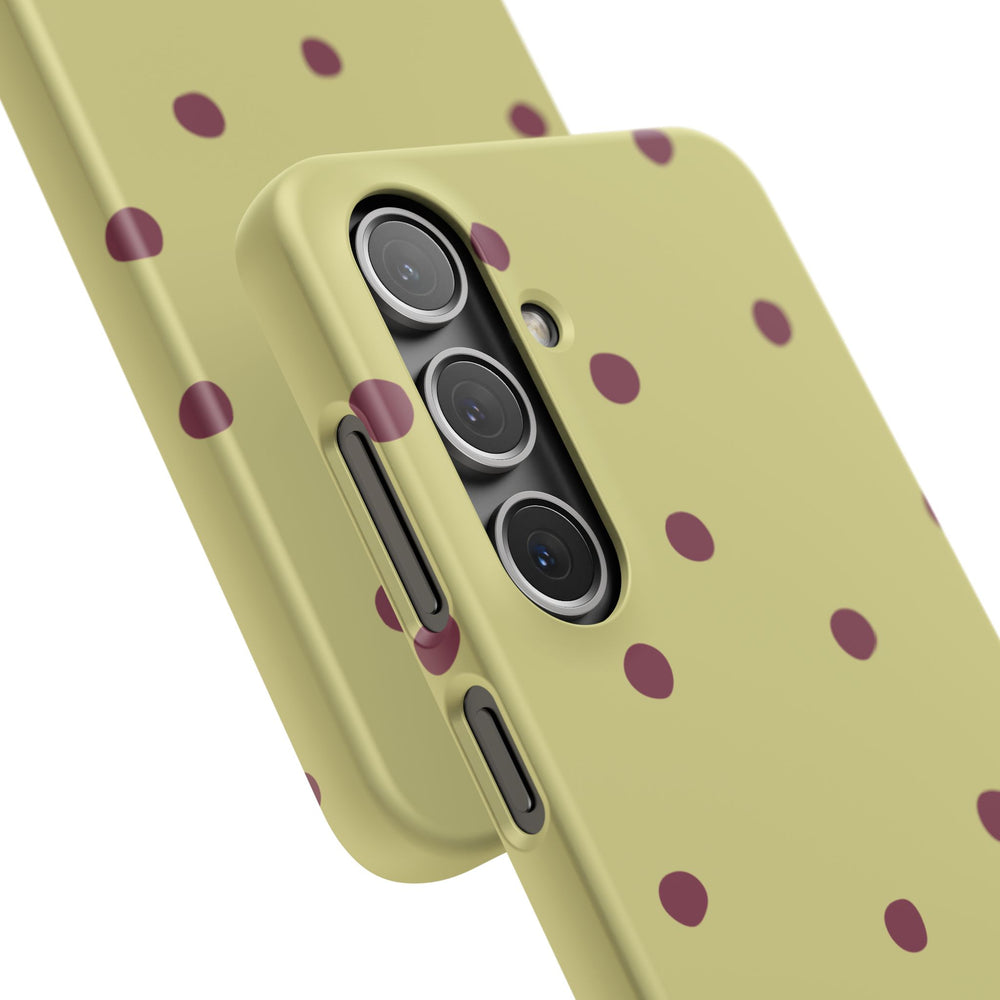 Yellow & Burgundy Polka Dot Snap Phone Case