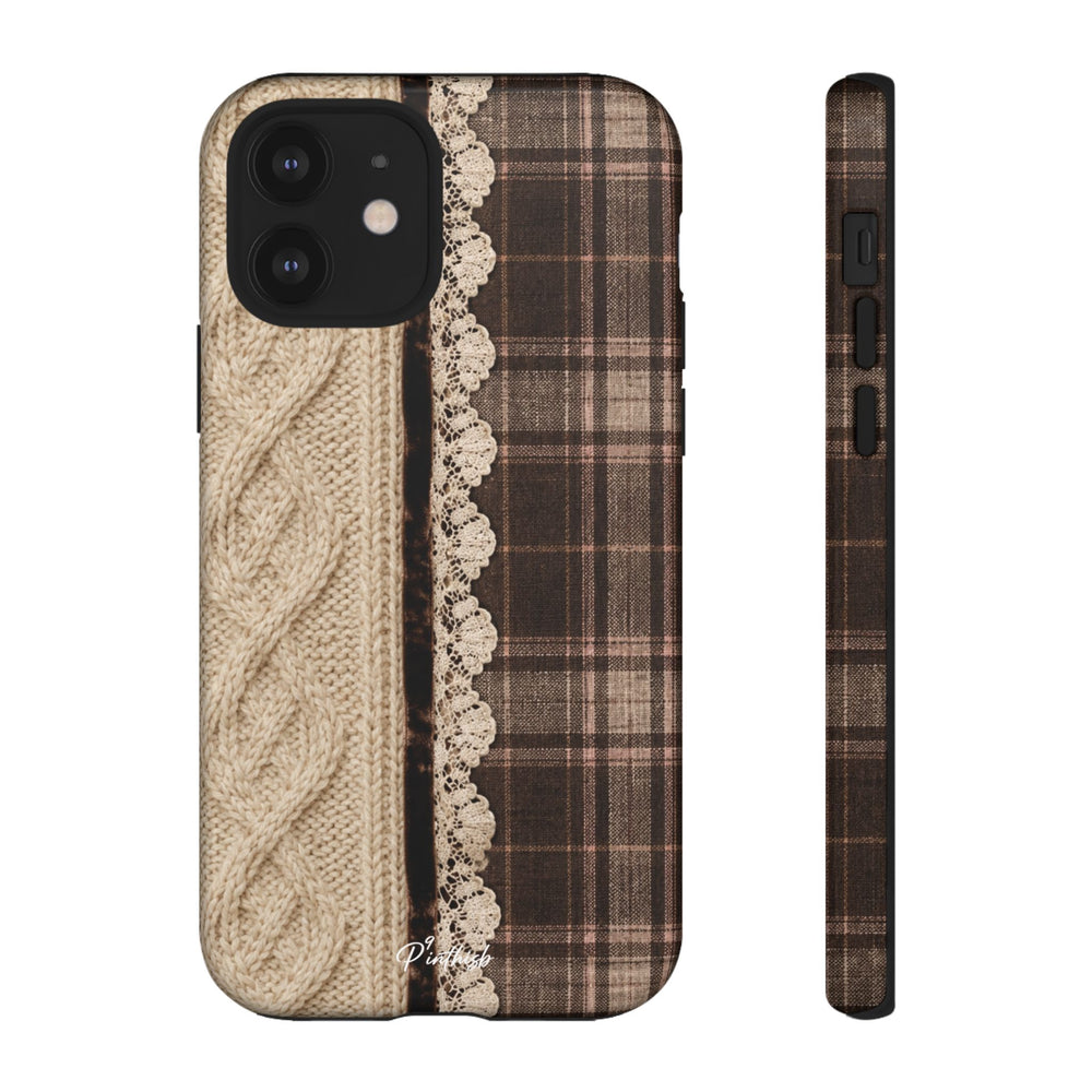 Cozy Plaid Knit Tough Phone Case