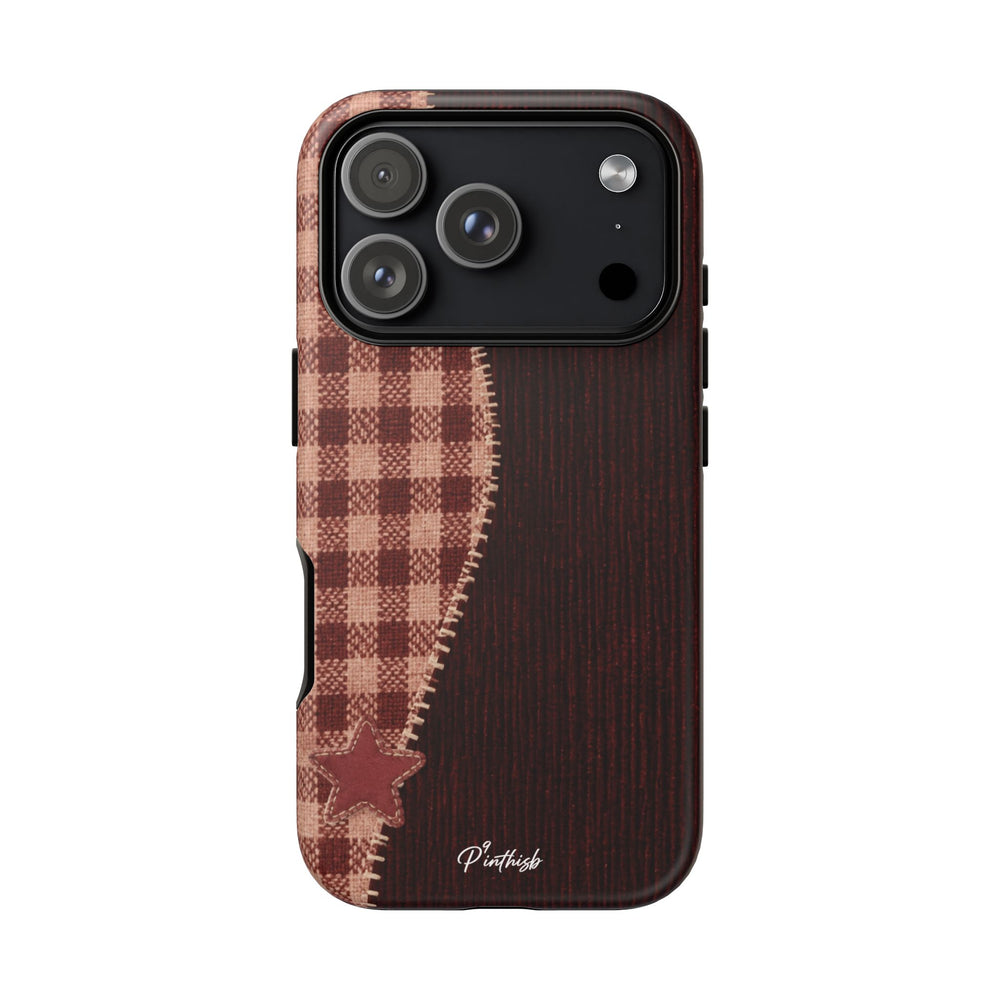 Rustic Plaid Stars Phone Case
