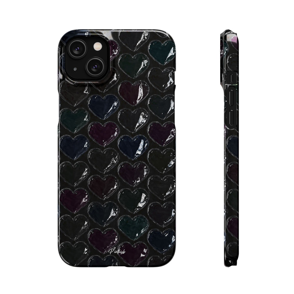 Black Pop Hearts Snap Case