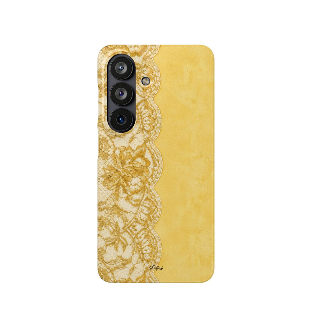 Yellow Vintage Lace Snap Case