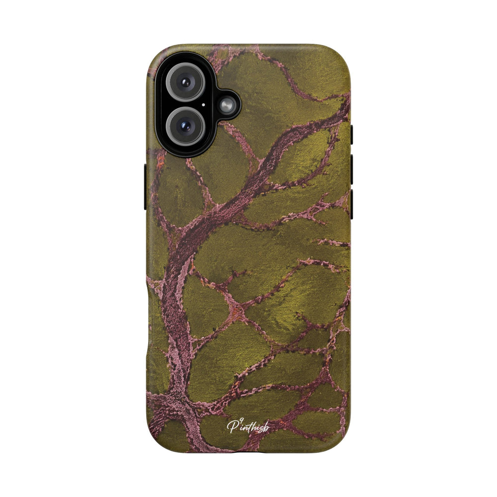 Olive & Rose Gold Tree Pattern Phone Case
