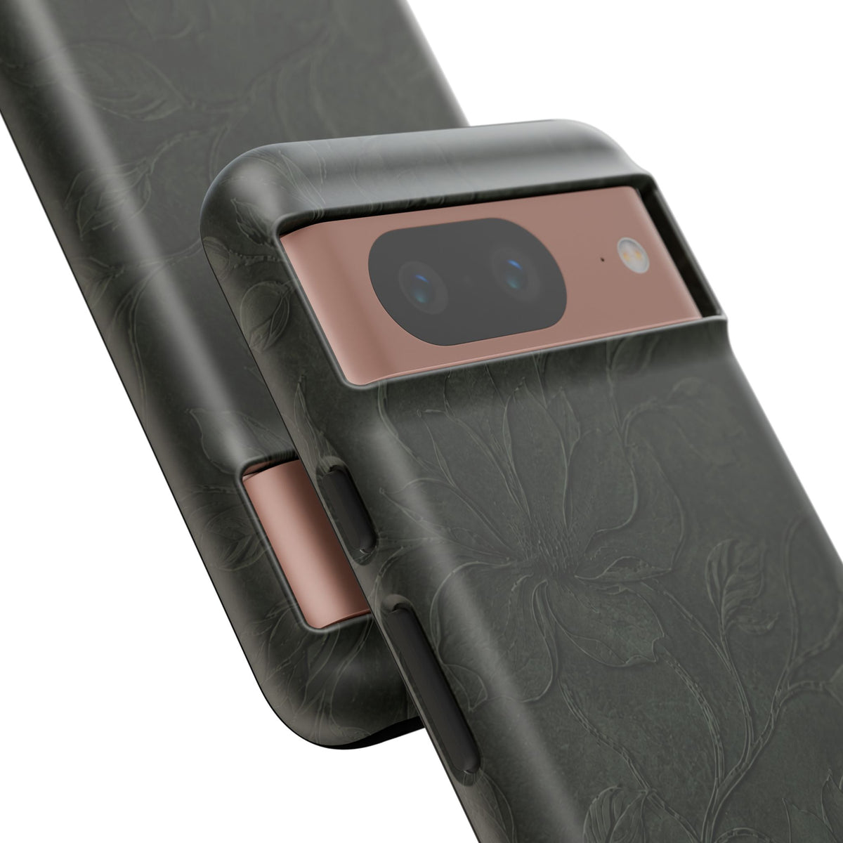 Dark Olive Floral Texture Tough Case