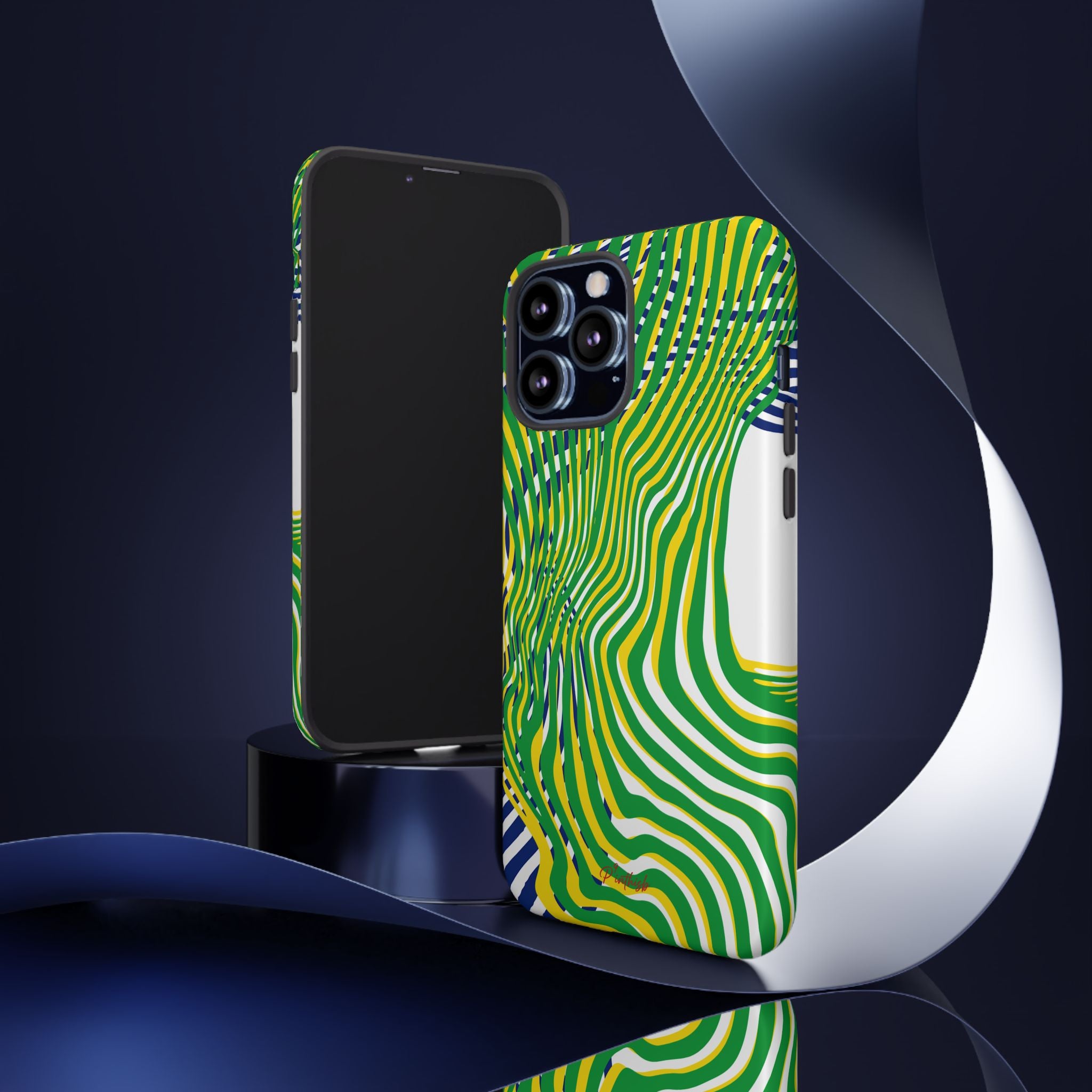 Abstract Green Wave Phone Case