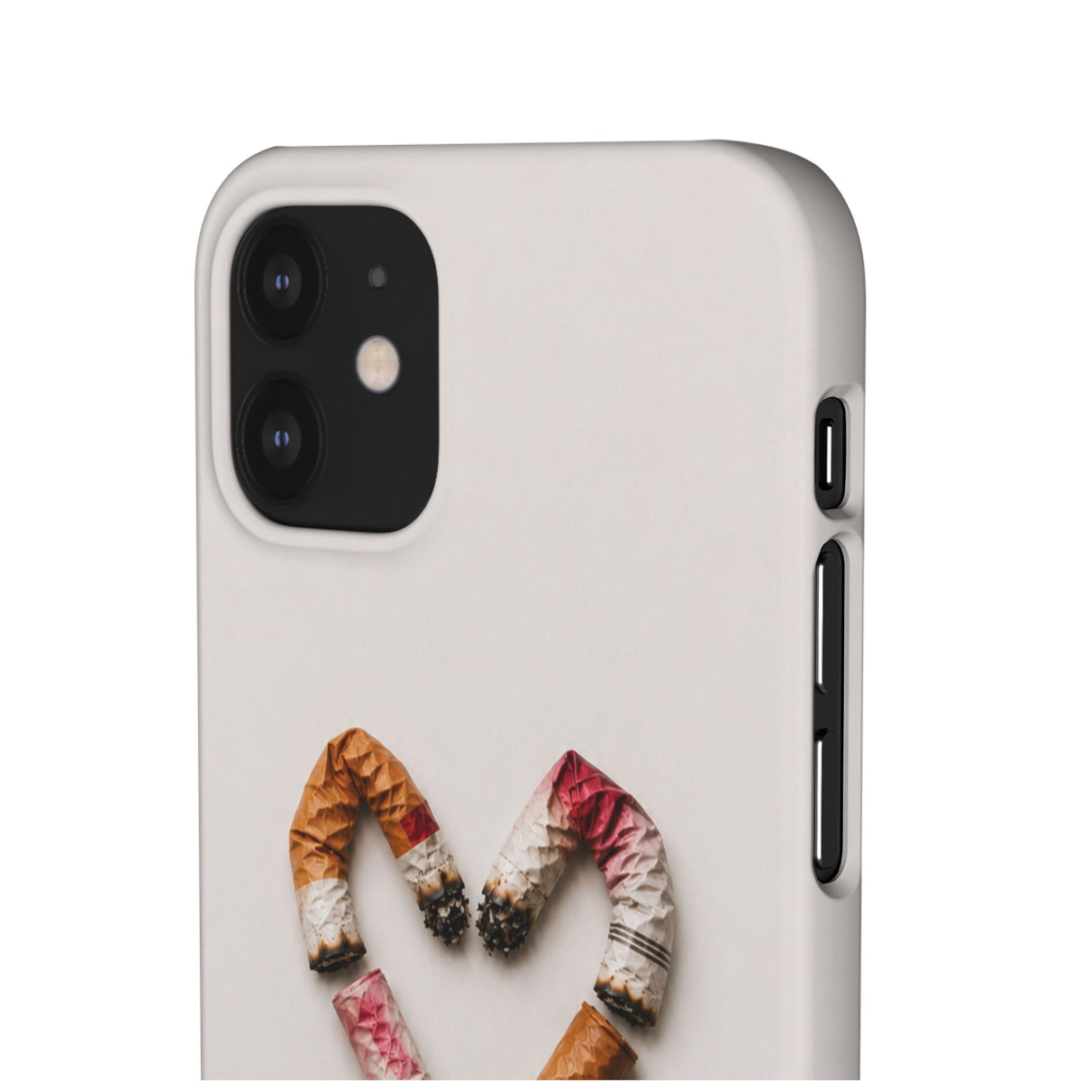 Cigarette Butts Heart Snap Case