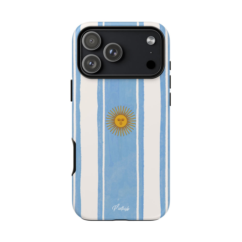 Argentina Flag Tough Phone Case – Blue White Striped Sun Protector