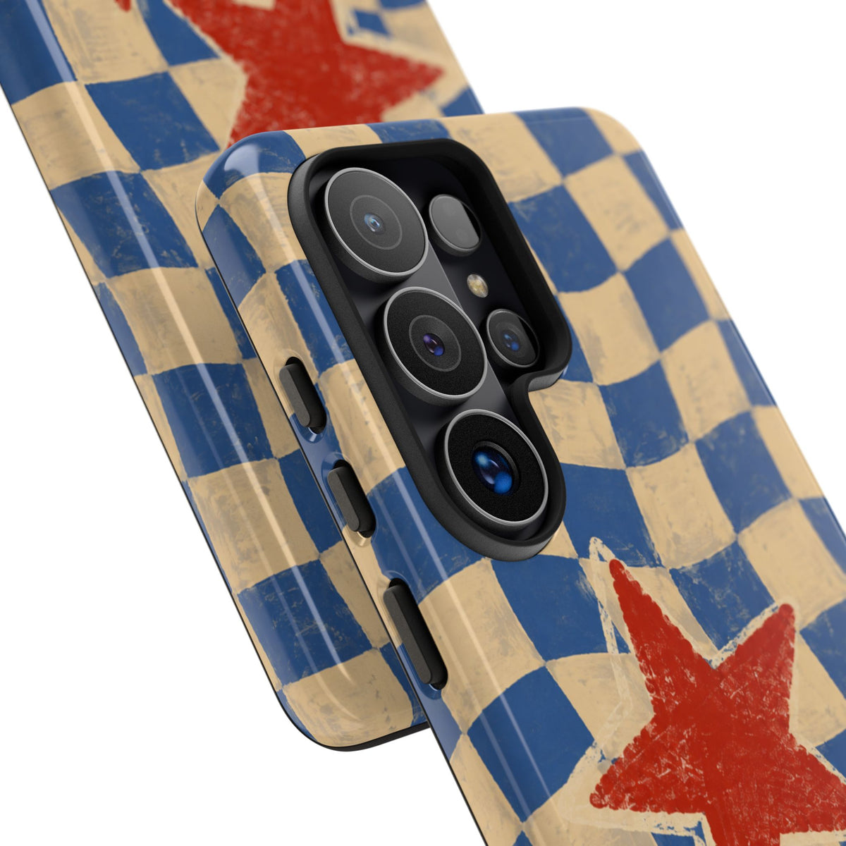 Blue & Cream Retro Star Phone Case