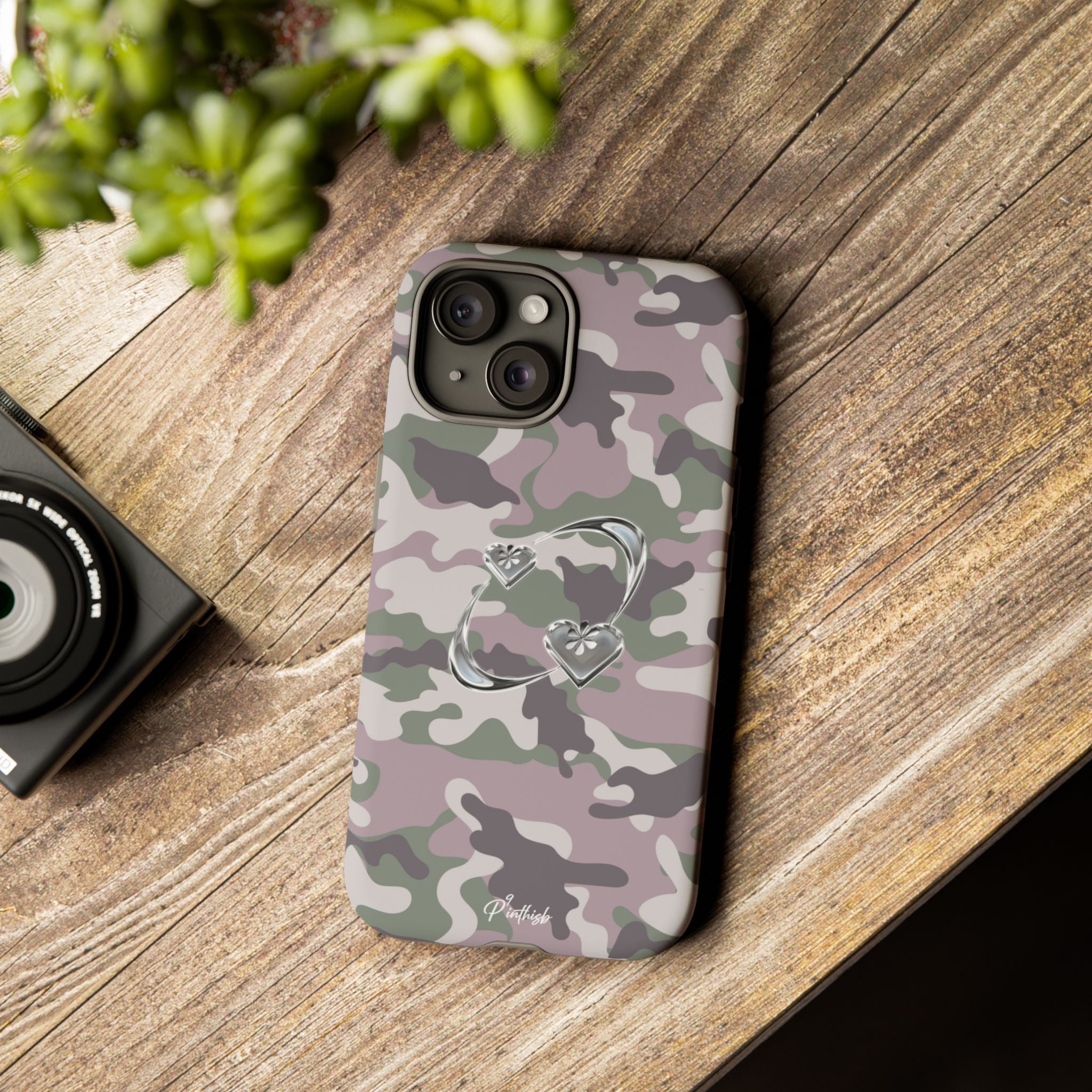 Camouflage Heart Tough Phone Case