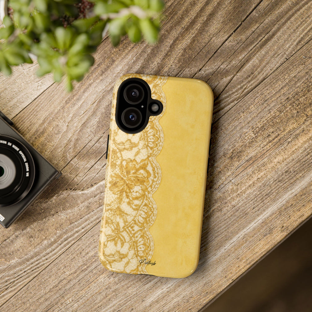 Yellow Vintage Lace Tough Case